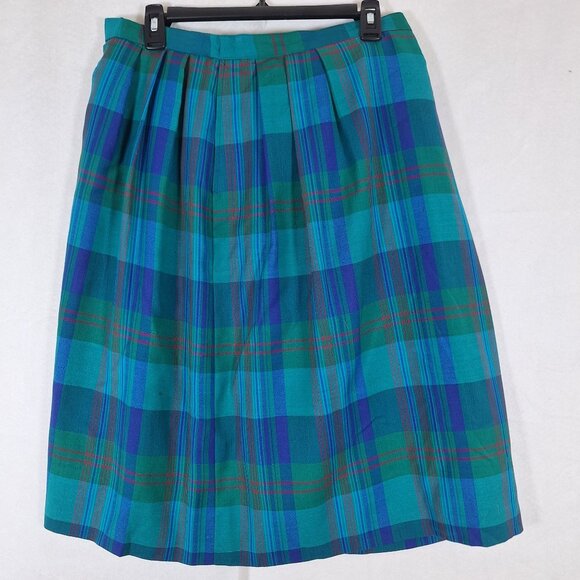 Vintage Pendleton blue green plaid skirt - Picture 2 of 4